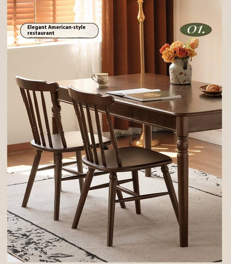 Set 4 pcs Black Walnut Solid Wood Dining Chair