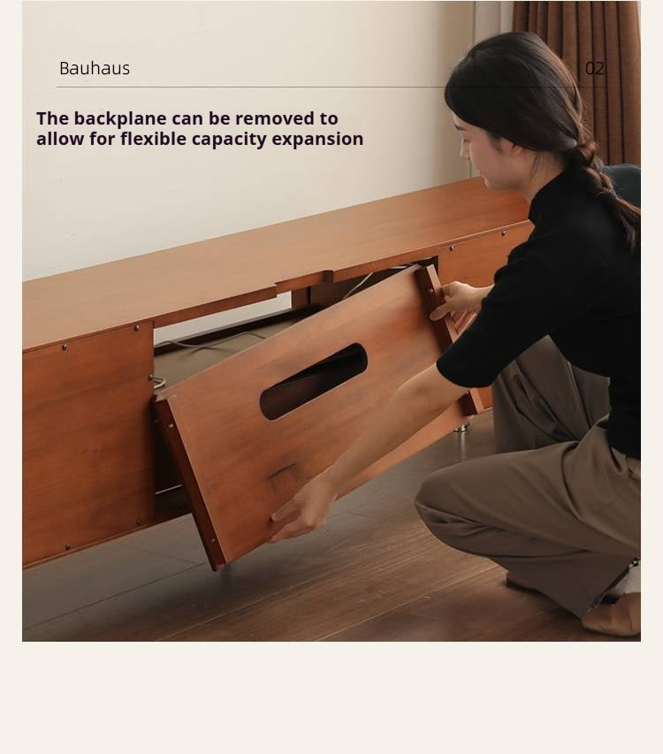 Poplar Solid Wood Bauhaus Style TV Cabinet