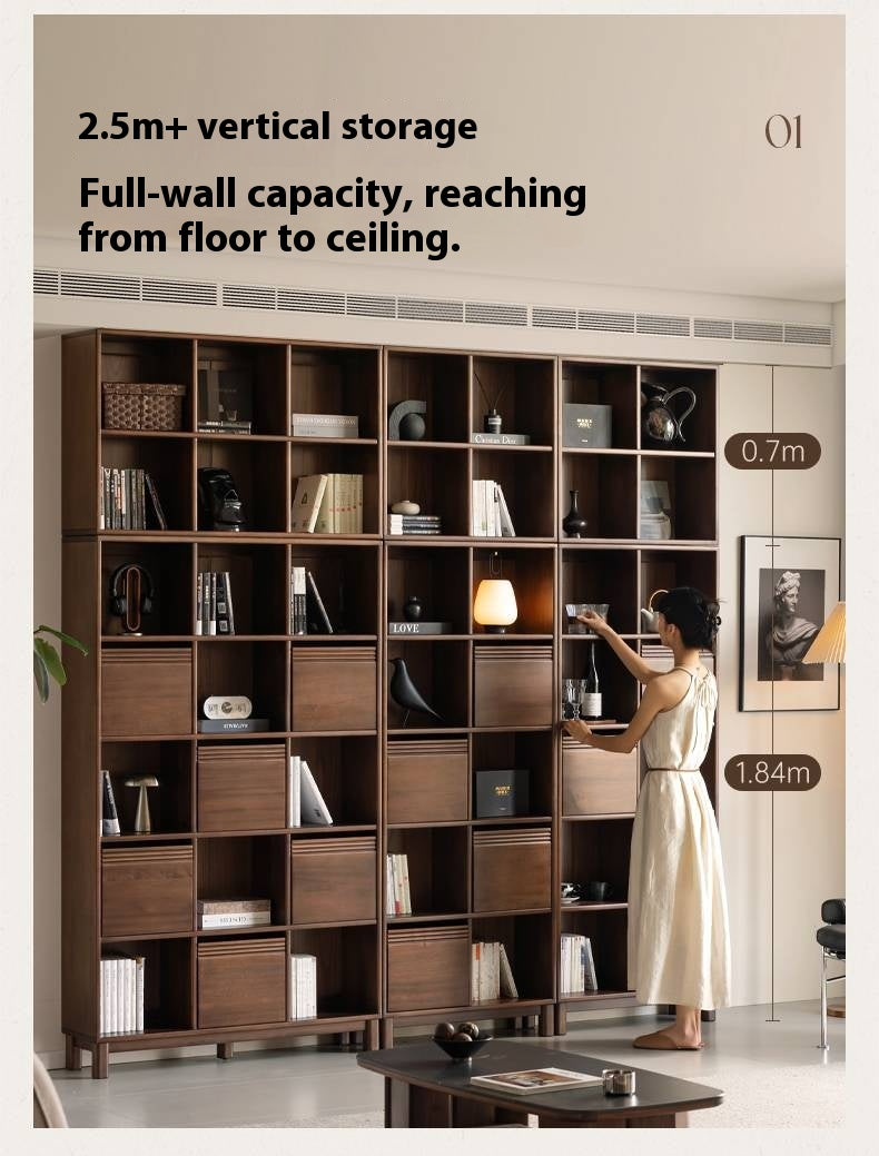 Sandalwood Solid Wood Combination Bookshelf