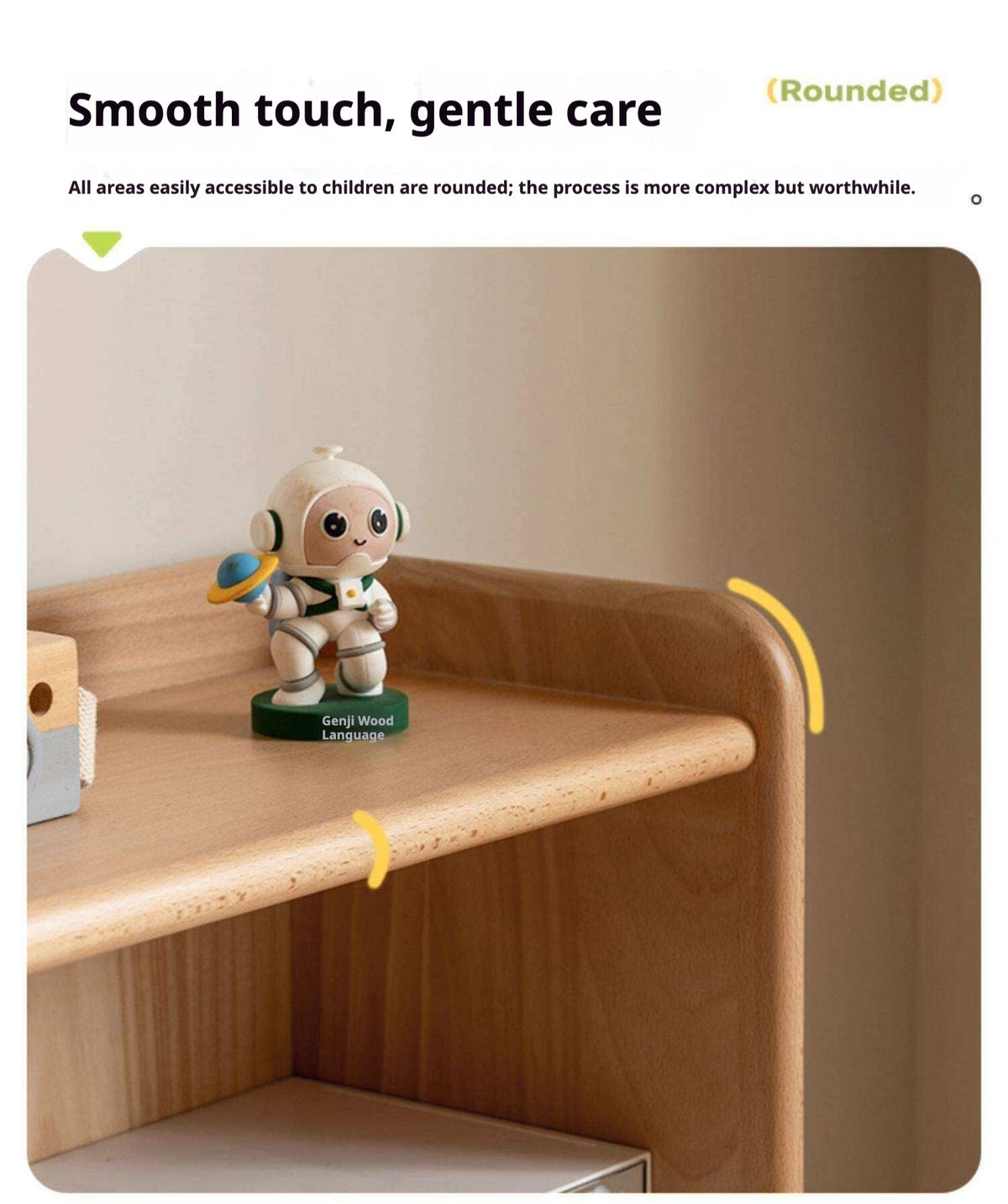 Beech Solid Wood Children's Bookcase