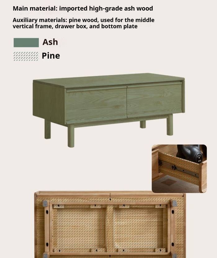 Ash, Oak Solid Wood Solid Wood Coffee Table