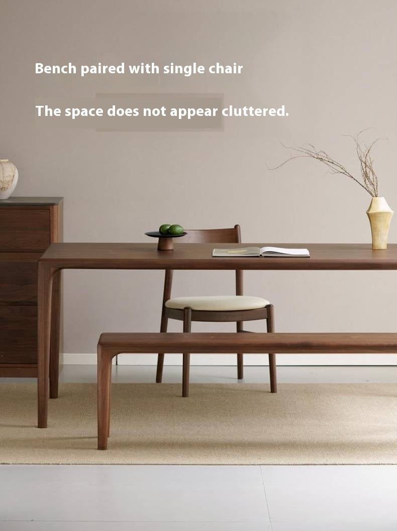 Black Walnut Solid Wood Light Luxury Style Bench