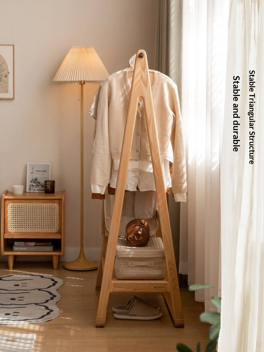 Solid Rubberwood Nordic Minimalist Standing Hanger