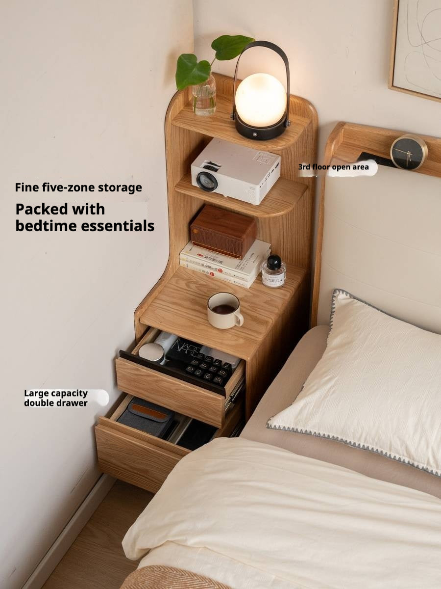 Oak Solid Wood Modern Nightstand.