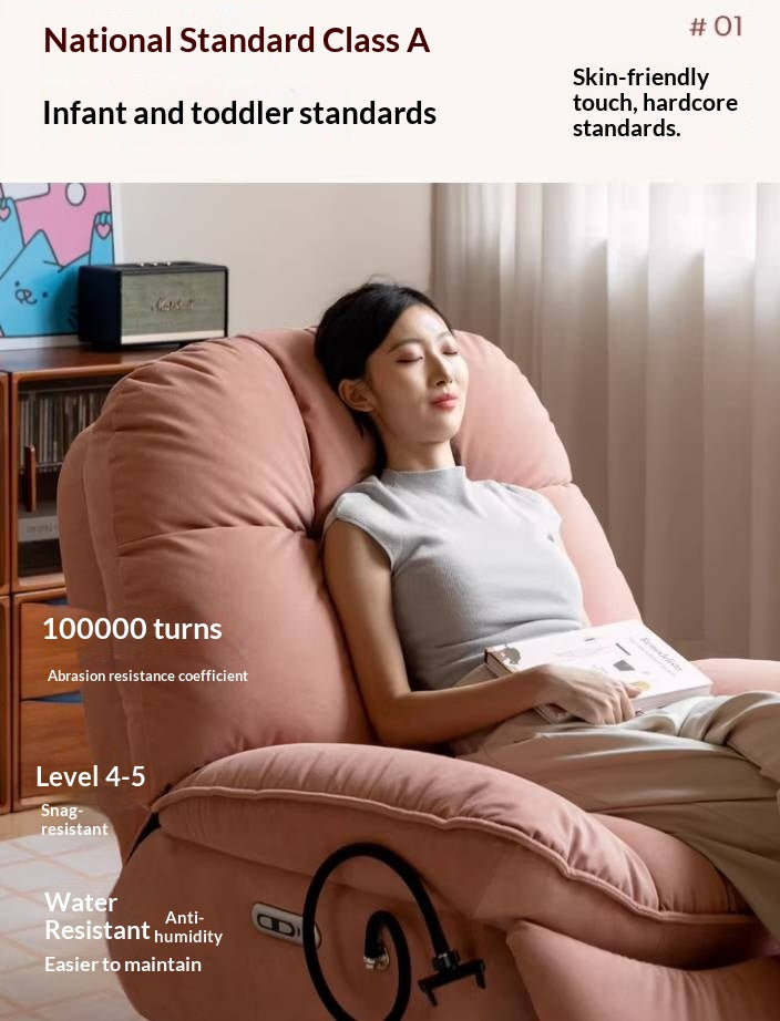 French Vintage Electric Recliner Chair with Cat-Scratch Resistant Fabric