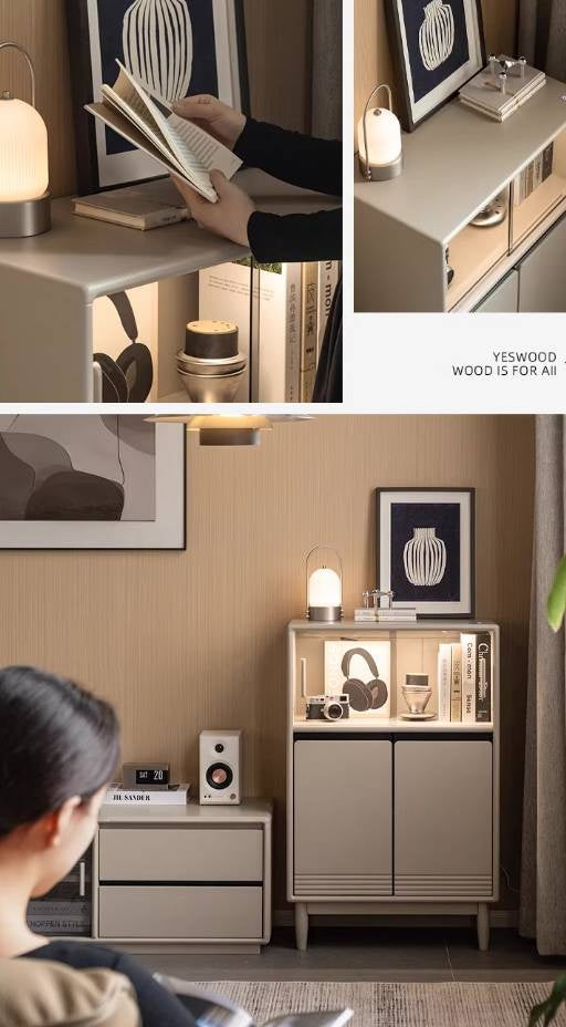 Poplar Solid Wood Italian Style Side Cabinet