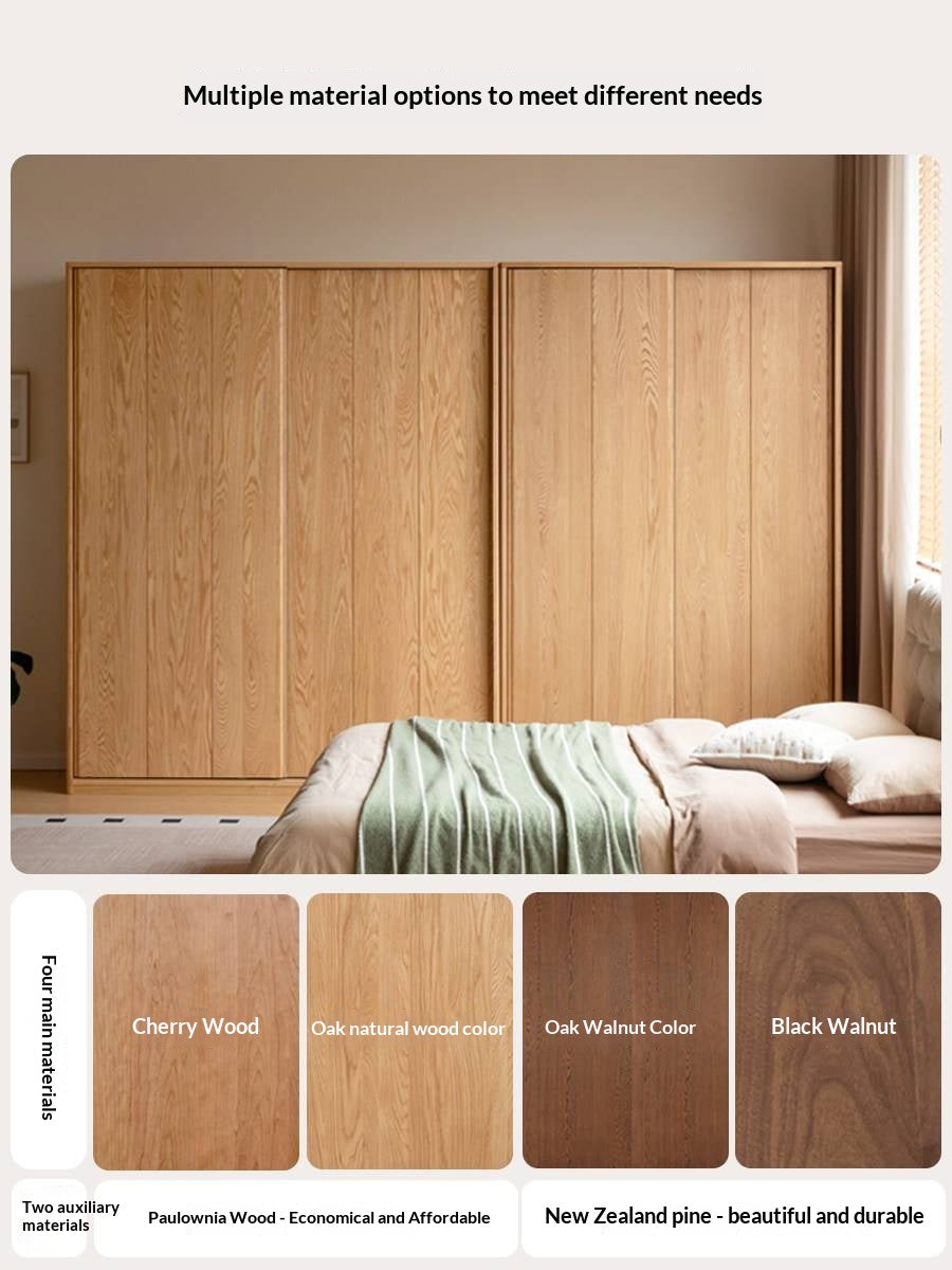 Oak Solid Wood Wardrobe Sliding Door.
