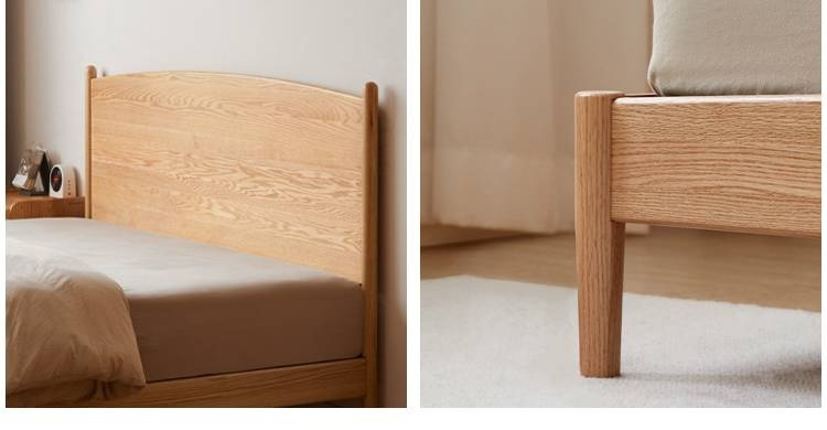 Oak Solid Wood Modern Simple Large Bed
