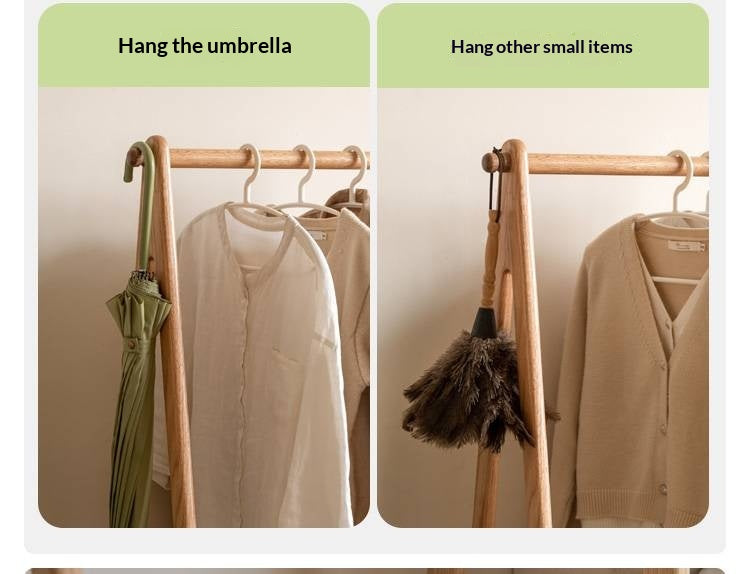 Solid Rubberwood Nordic Minimalist Standing Hanger