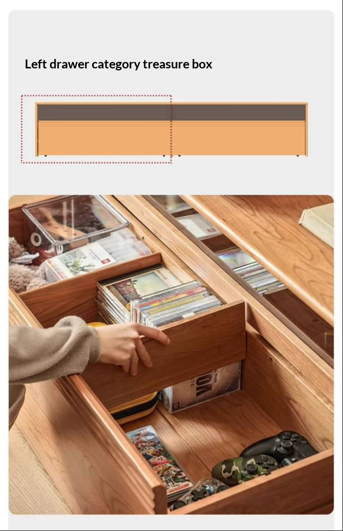 Cherry Solid Wood Floor TV Cabinet