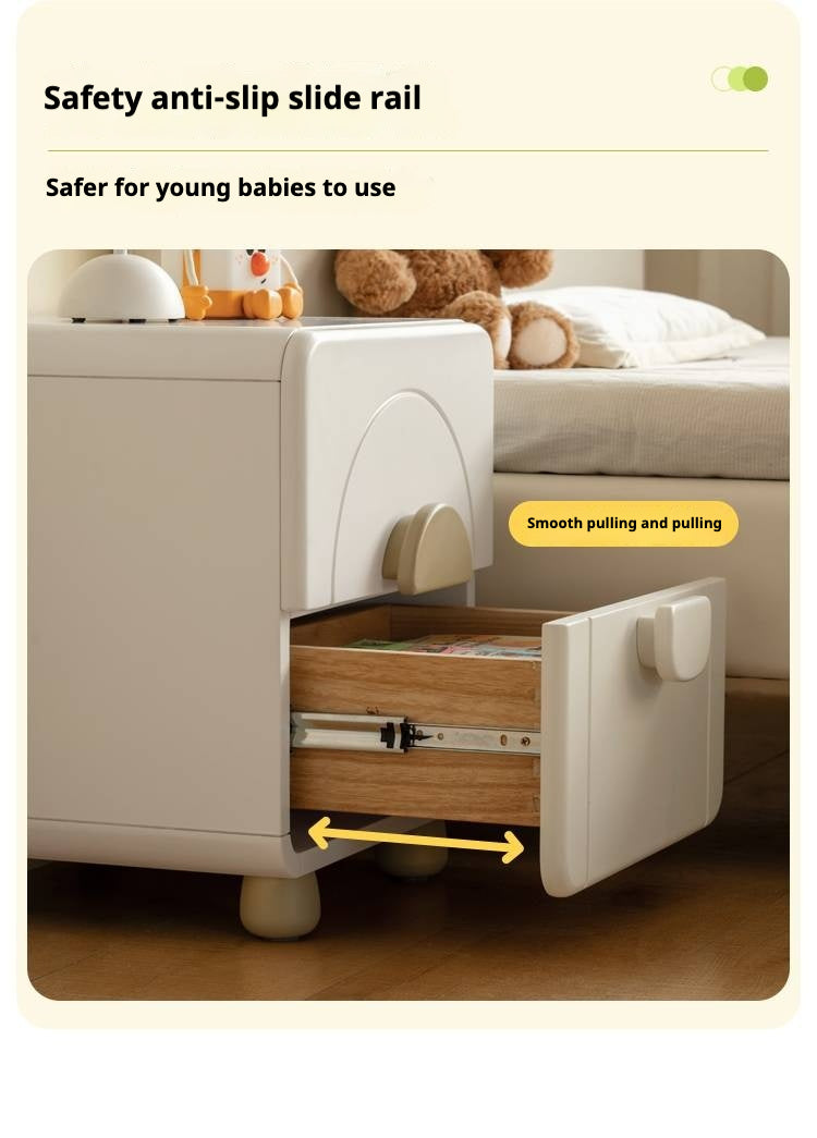 Rubber Wood Solid Wood Children's Nightstand.