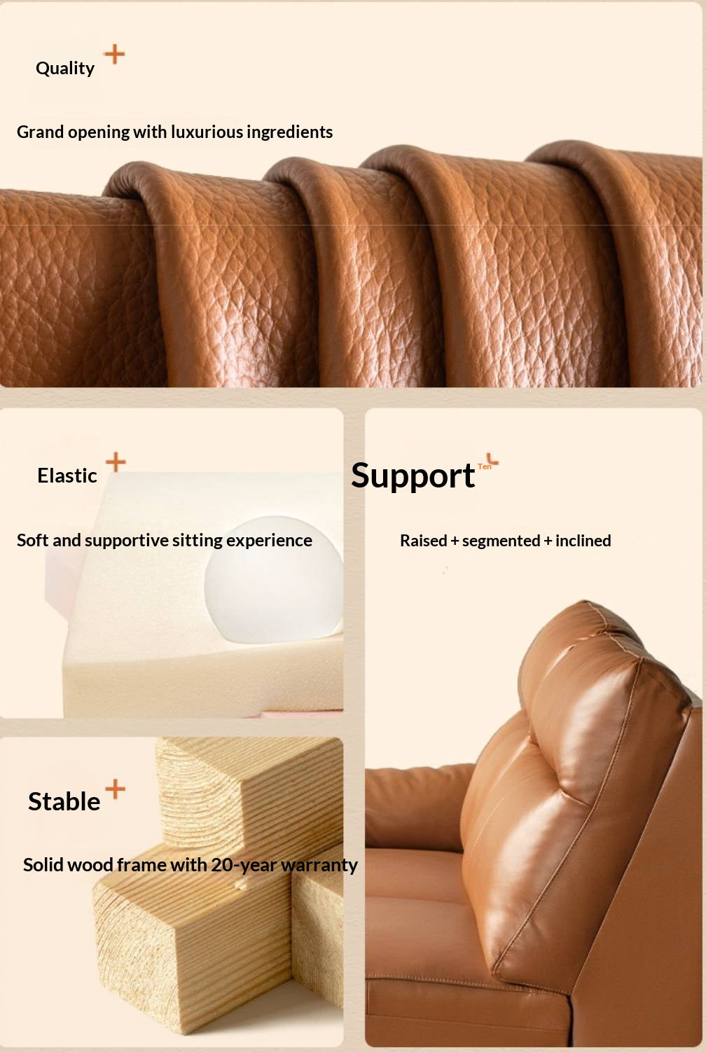 Genuine Leather Italian Normcore Modern Sofa