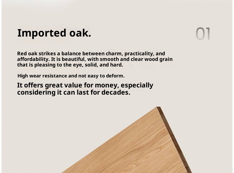 Oak Solid Wood Modern Simple Large Bed