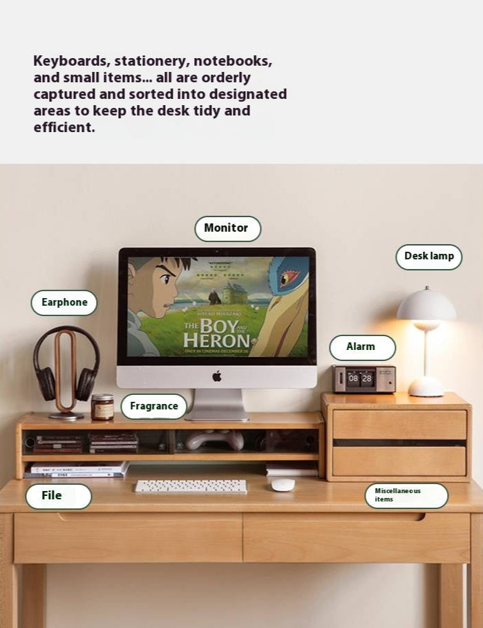 Beech Solid Wood Desktop Storage Rack