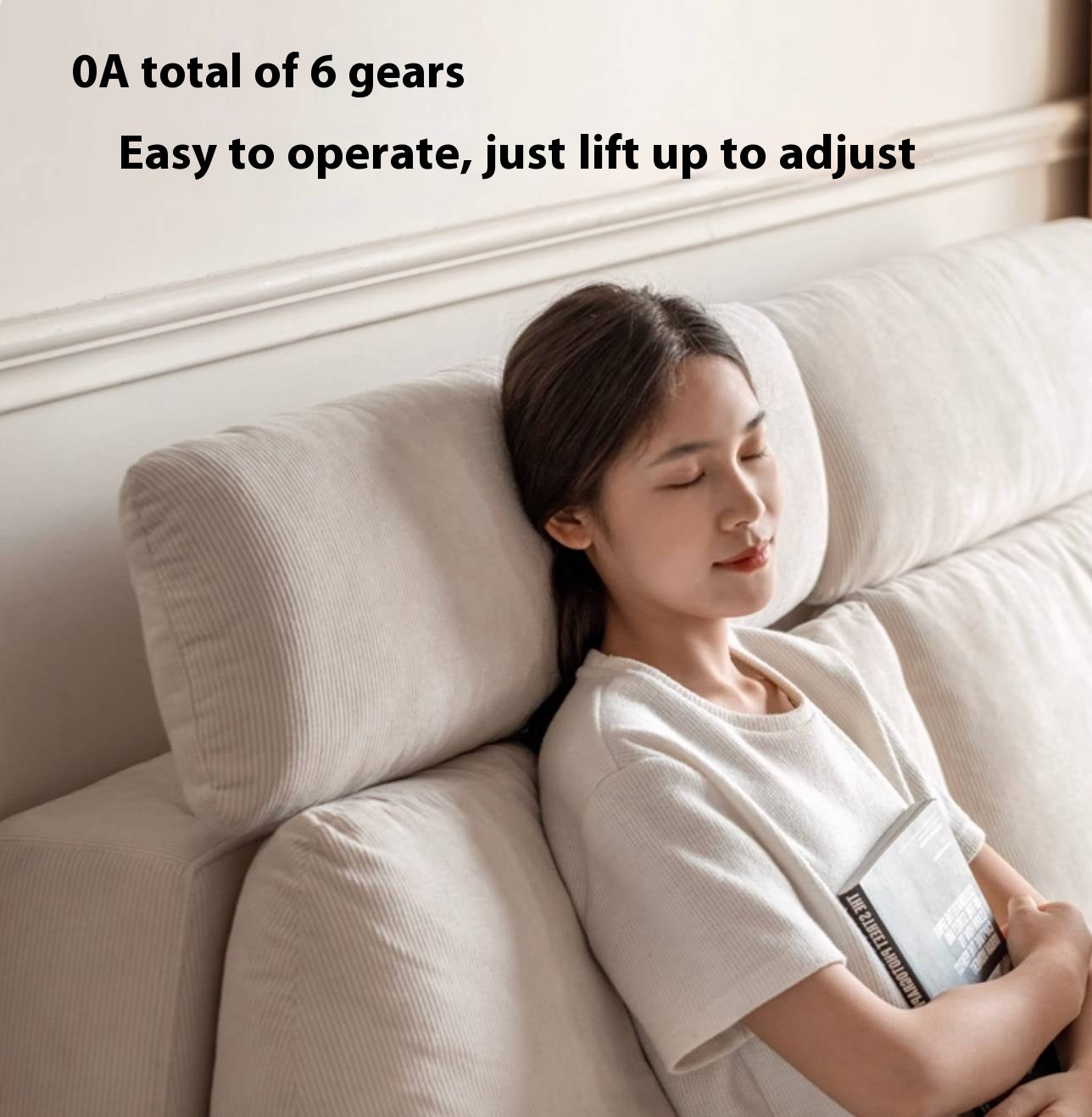 Oak Solid Wood Modern Casual High-Back White Fabric sofa