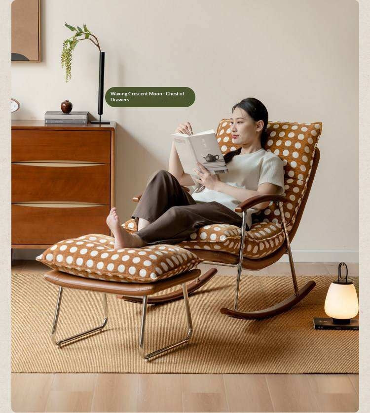 Fabric medieval style rocking chair