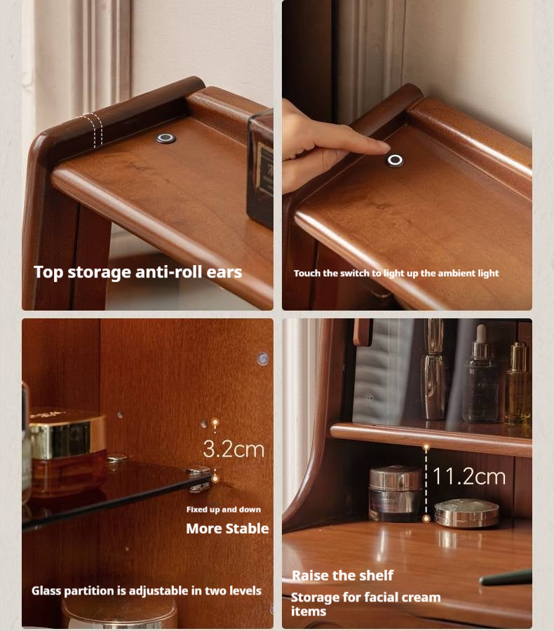 Poplar Solid Wood Multifunctional Vanity Table.