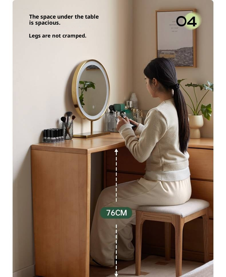 Poplar Solid Wood Modern Minimalist Rotatable Vanity Table