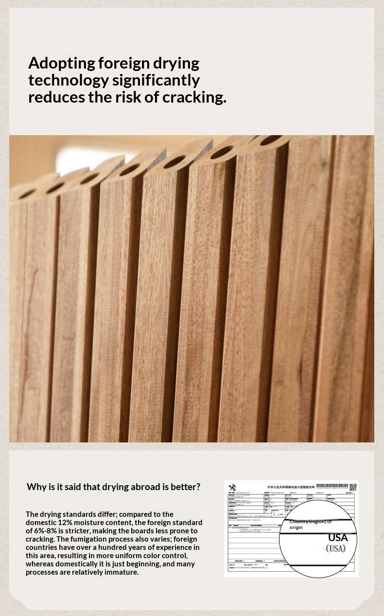 Oak Solid Wood Upholstered Bed — Modern Minimalist Design with Flush Edges