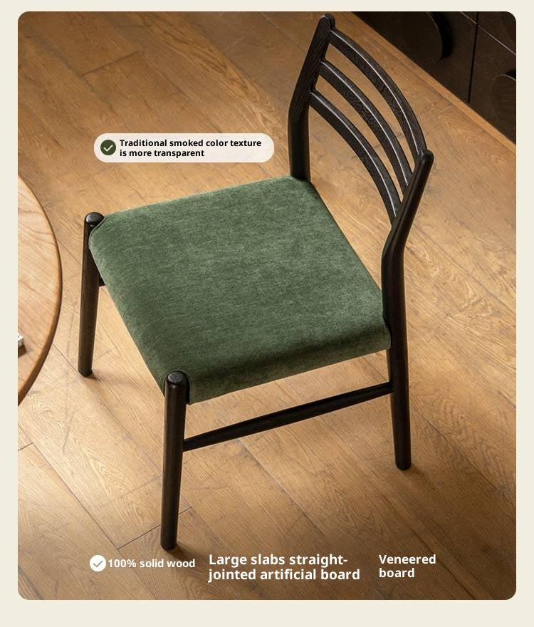 Set 4 pcs Cherry, Ash Solid Wood Artistic Retro Style Dining Chair