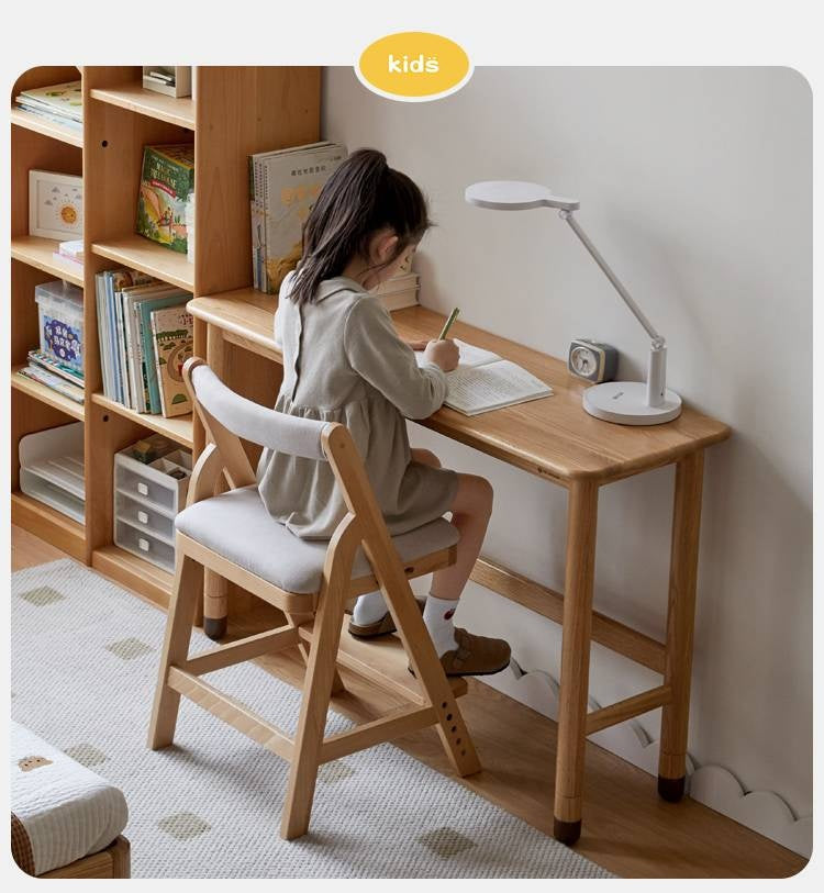 Oak Solid Wood Lifting Study Table Narrow Kids Desk