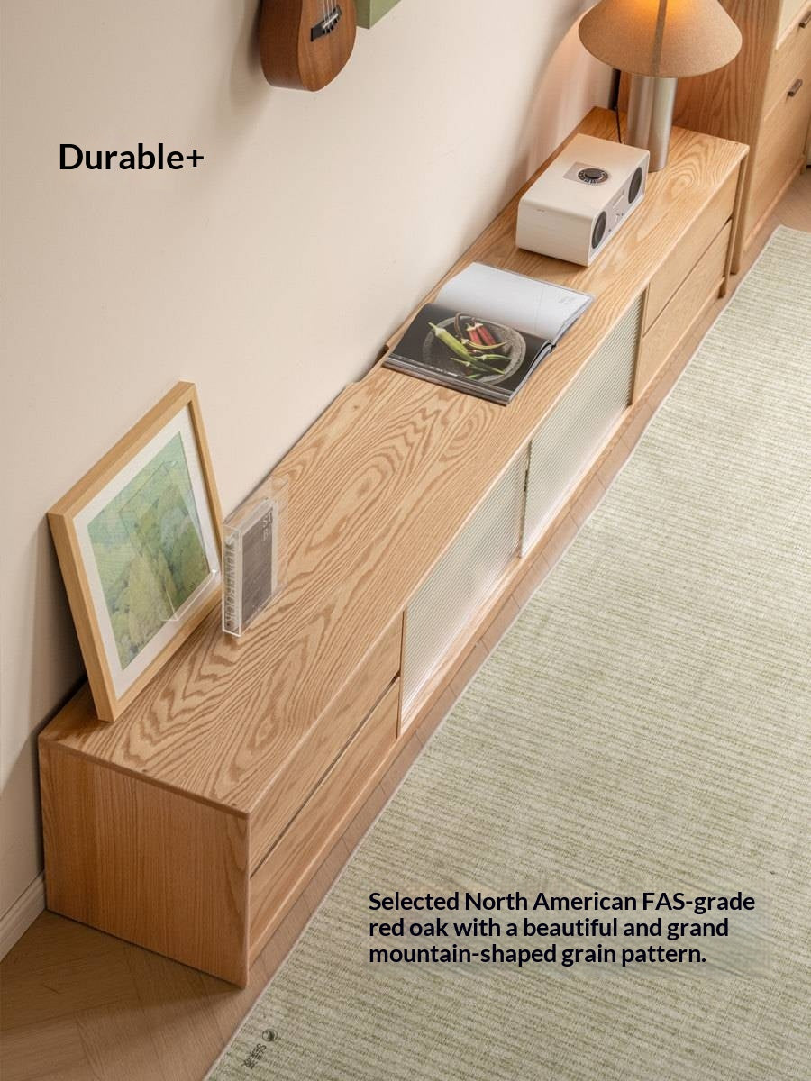 Solid RubberWood, Oak Solid Wood TV Cabinet Floor Combination