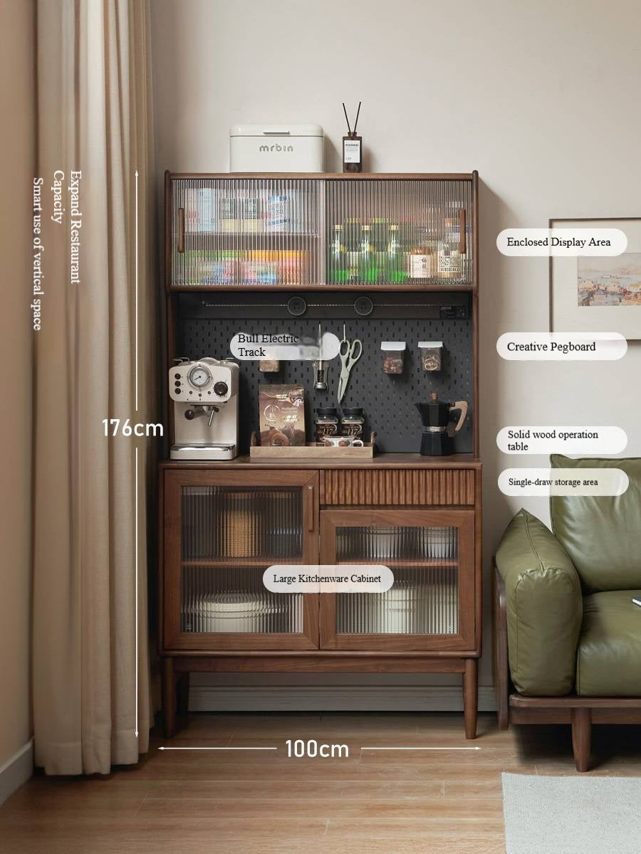 Black Walnut, Oak, South American Walnut Light Luxury Tableside Cabinet