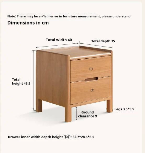Poplar Solid Wood Nightstand