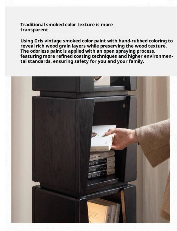 Oak Solid Wood Narrow Bauhaus Style Bookshelf