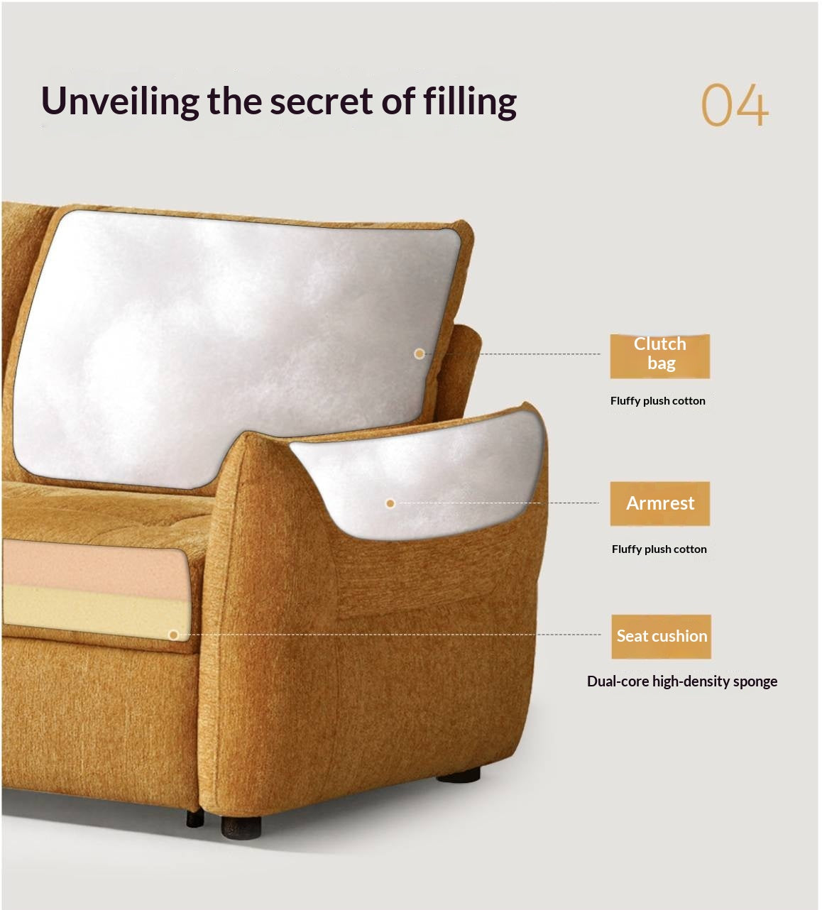 Chenille Sleeper Sofa with Pull-Out Bed Extension