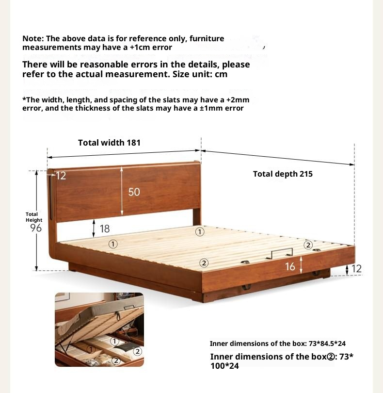 Poplar Wood Solid Wood Antique Style Box Bed