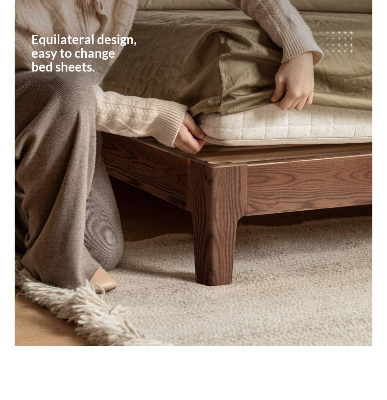 Oak Solid Wood Bed Modern