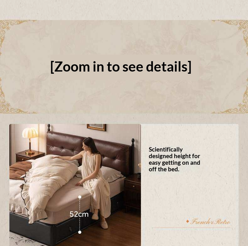 Genuine Leather Luxury Storage Bed with Lift-Up Storage Box Bed