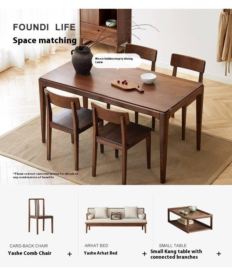 Black Walnut, Ash Solid Wood Modern Light Luxury Nordic Dining Table