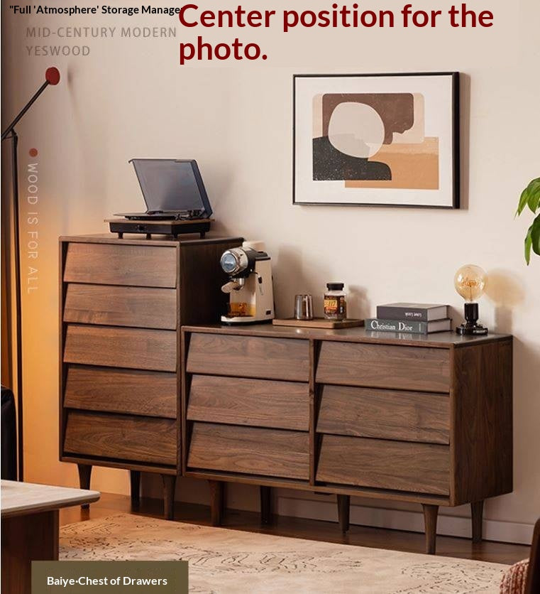 Black Walnut Solid Wood antique Style Chest of Drawers