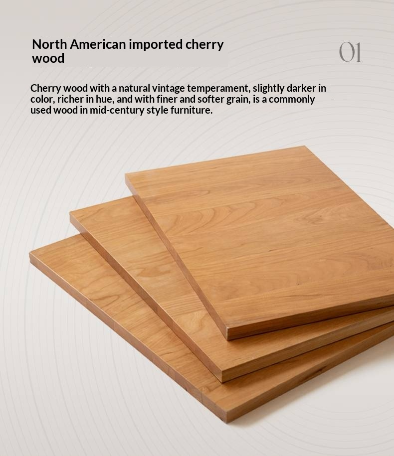 Cherry Solid Wood Modern Minimalist Storage Box Bed with Suspension Design