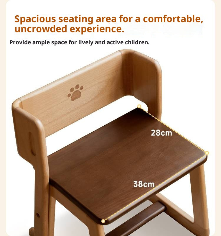 Beech Solid Wood Children's Multi-function Step Ladder Chair.