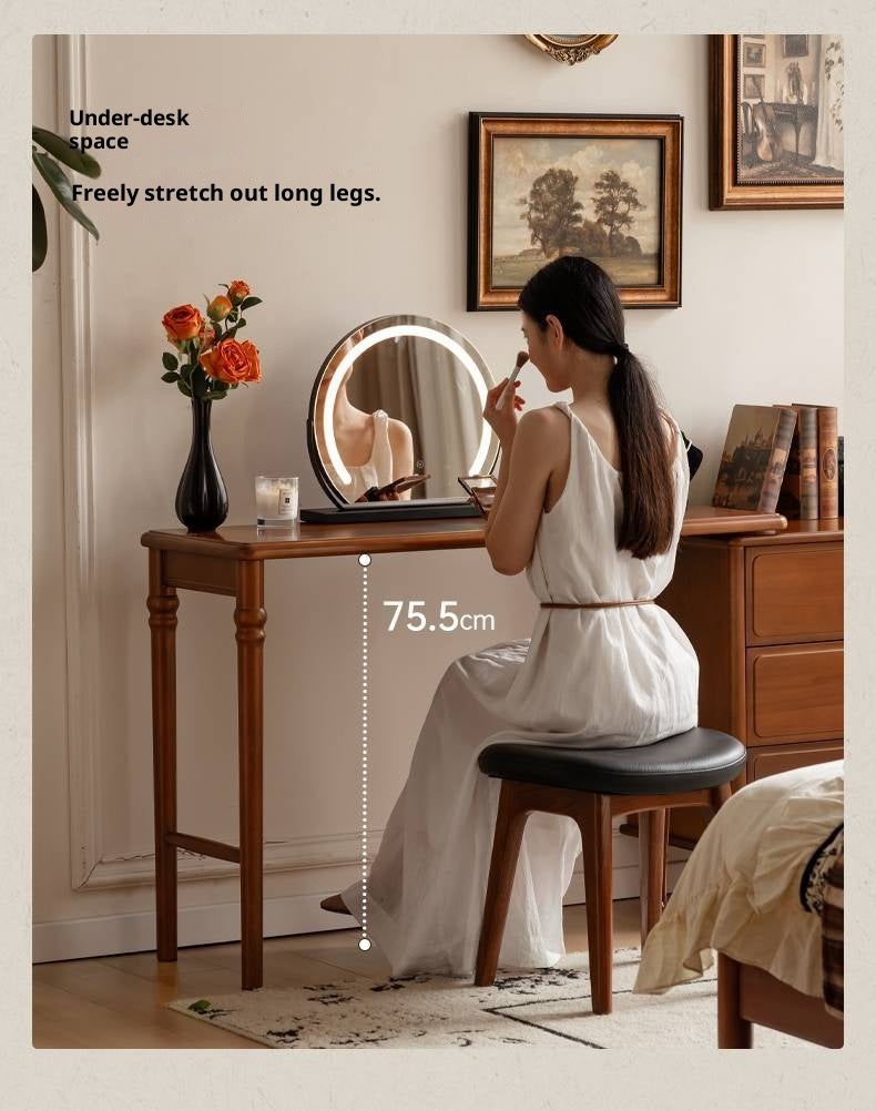 Poplar Solid Wood French Retro Style Dressing Table