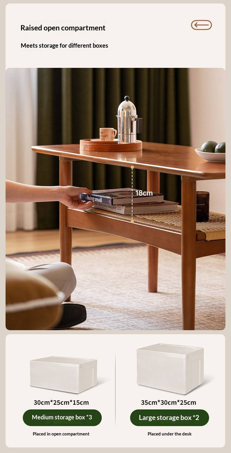 Poplar Solid Wood Coffee Table Vintage Style