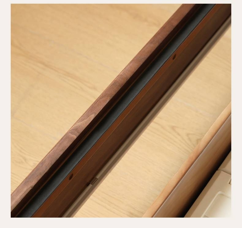 Black Walnut Solid Wood Platform Box Bed, Headboard-Free Bed Night Light Suspended Bed