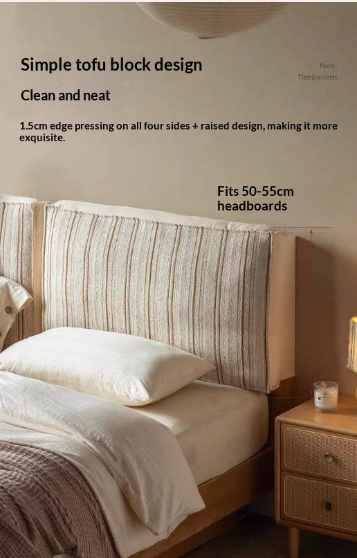 Fabric Bed Headboard Pillow with Large Removable Backrest Cushion