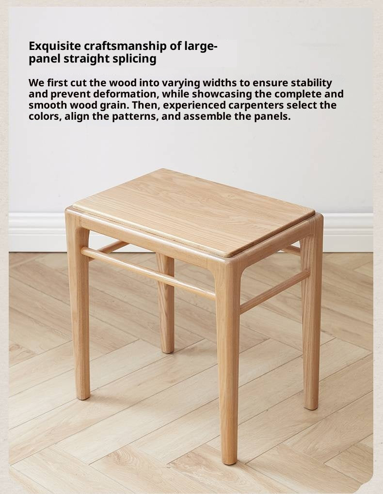 Ash Solid Wood Light Luxury Modern Makeup Stool