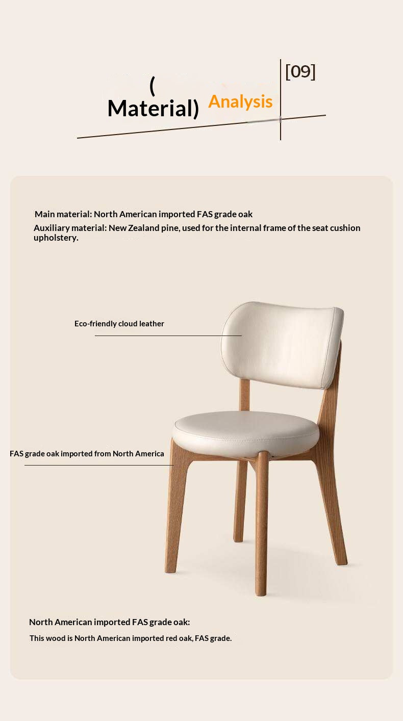 Oak Solid Wood Modern Velvet Soft Makeup Stool