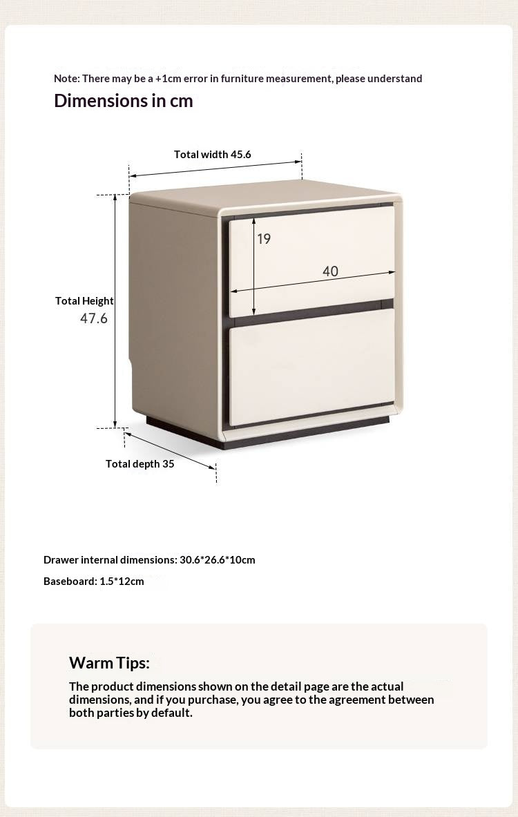 Solid Rubberwood Modern Minimalist Nightstand