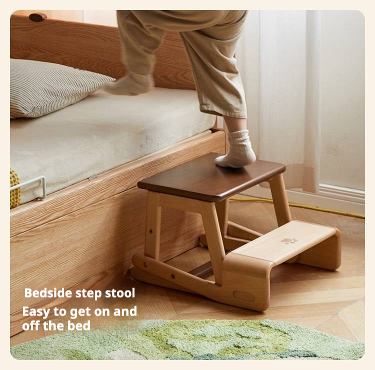 Beech Solid Wood Children's Multi-function Step Ladder Chair.