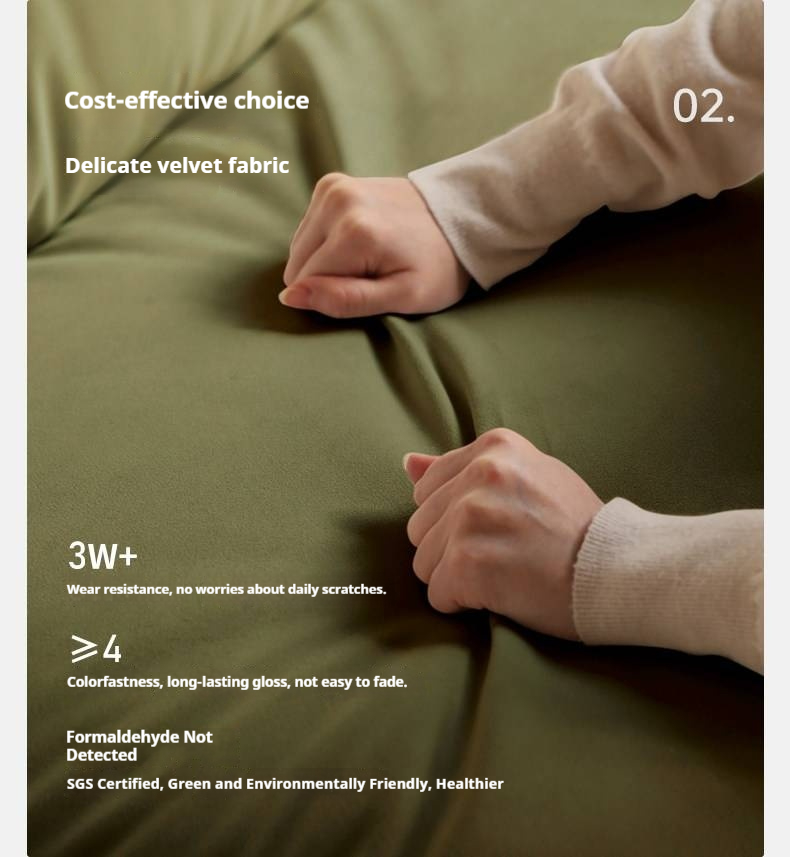 Poplar Solid Wood Box Bed — Upholstered Floating Bed with Bauhaus Style