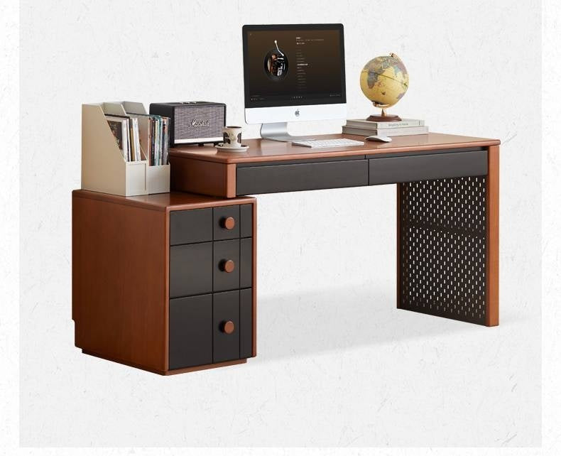 Poplar Solid Wood Desk Extendable Office Desk