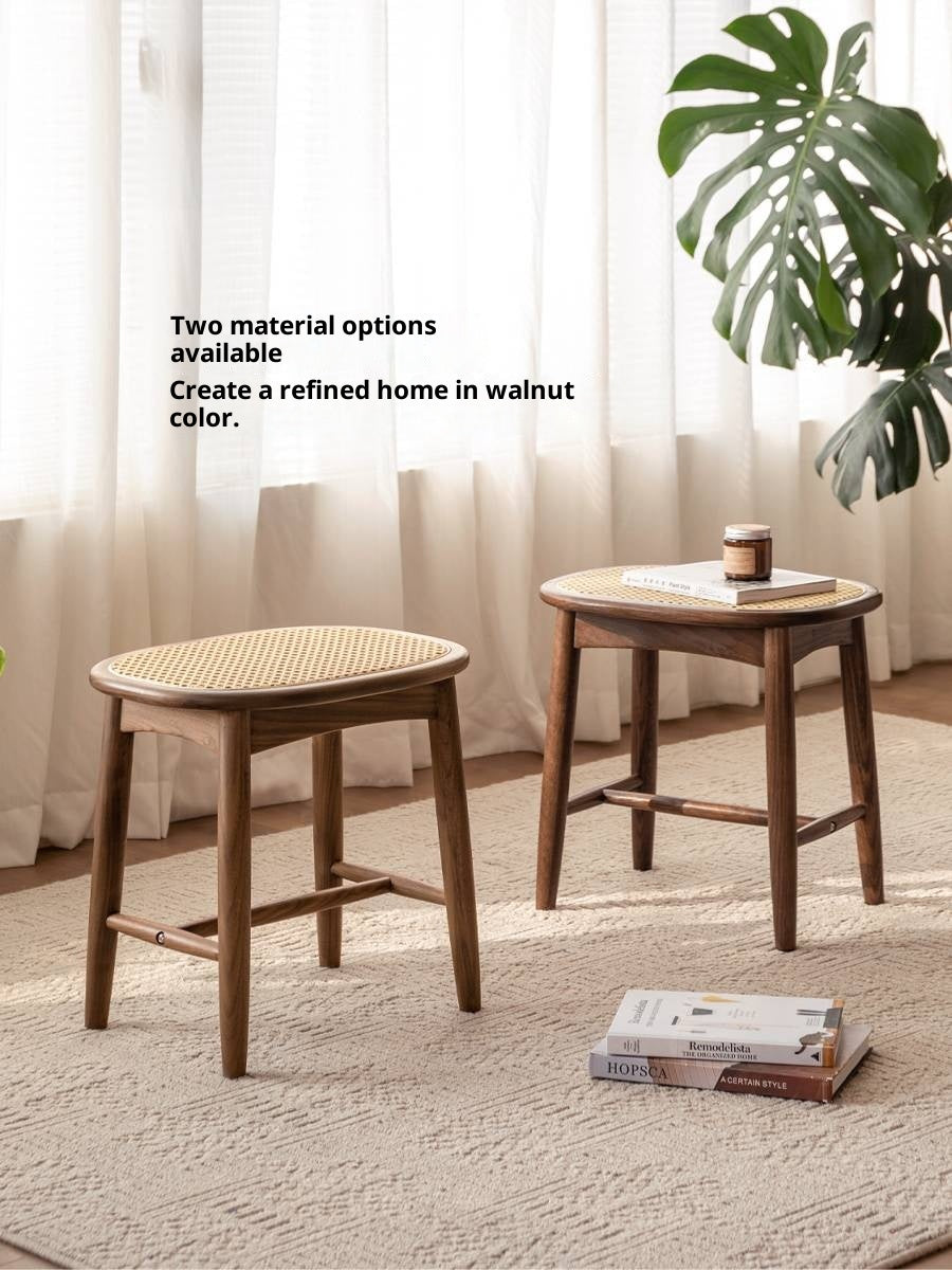 Black Walnut, Oak Solid Wood Modern Makeup Stool