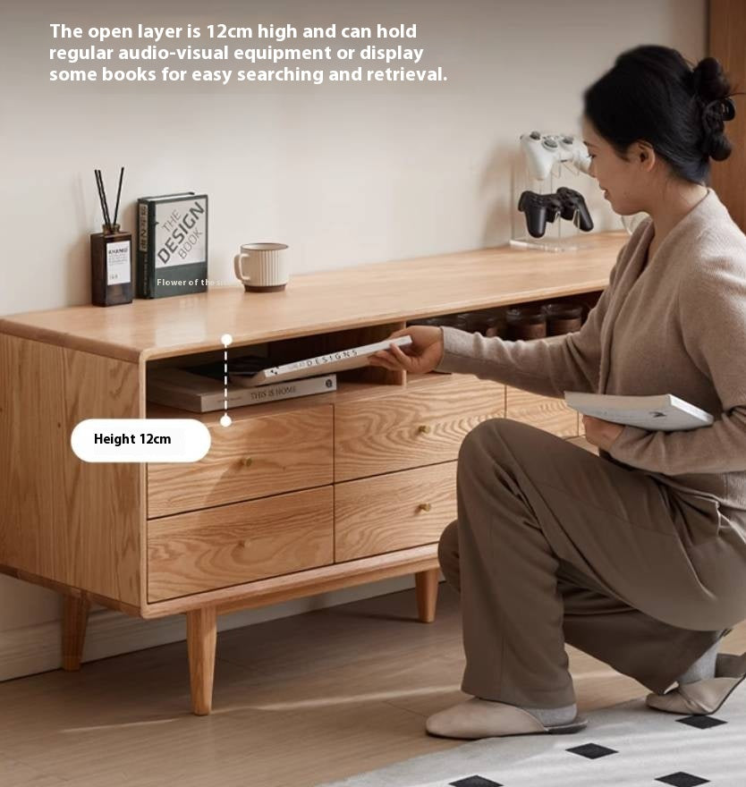 Oak Solid Wood Bedroom TV Cabinet