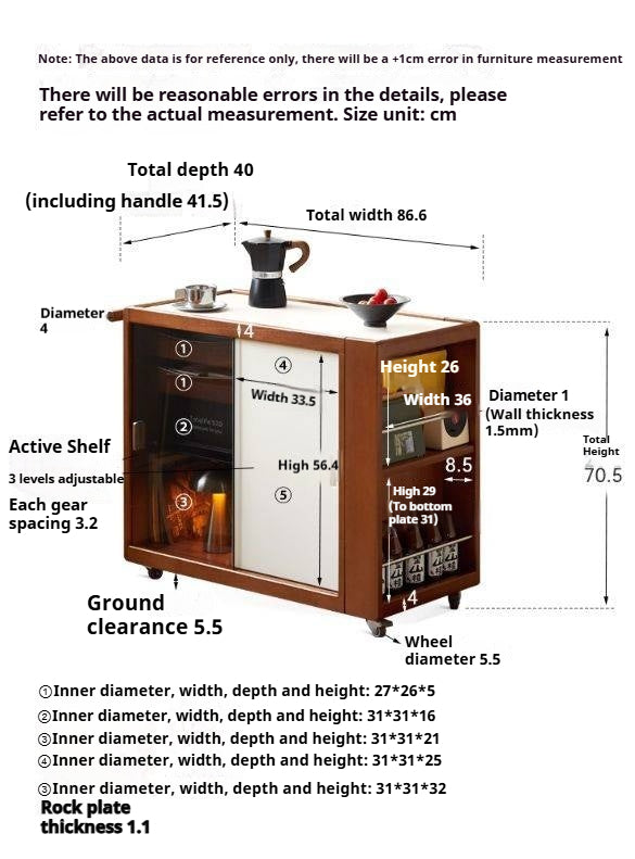 Poplar Solid Wood Middle-Aged Style Side Table